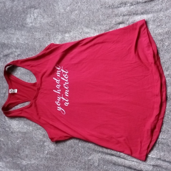 Next Level Apparel Tops - Burgundy racerback graphic tank